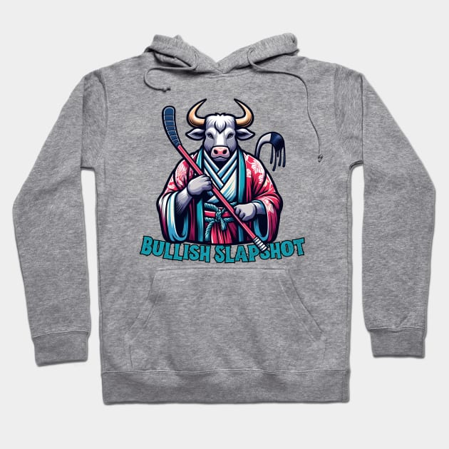 Ice hockey bull Hoodie by Japanese Fever